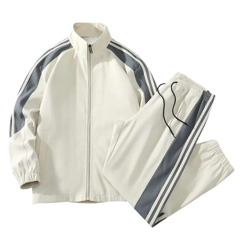 2024 Spring and Autumn New Men Casual Sports Jacket Set Fashionable Simple Solid Color Male Set