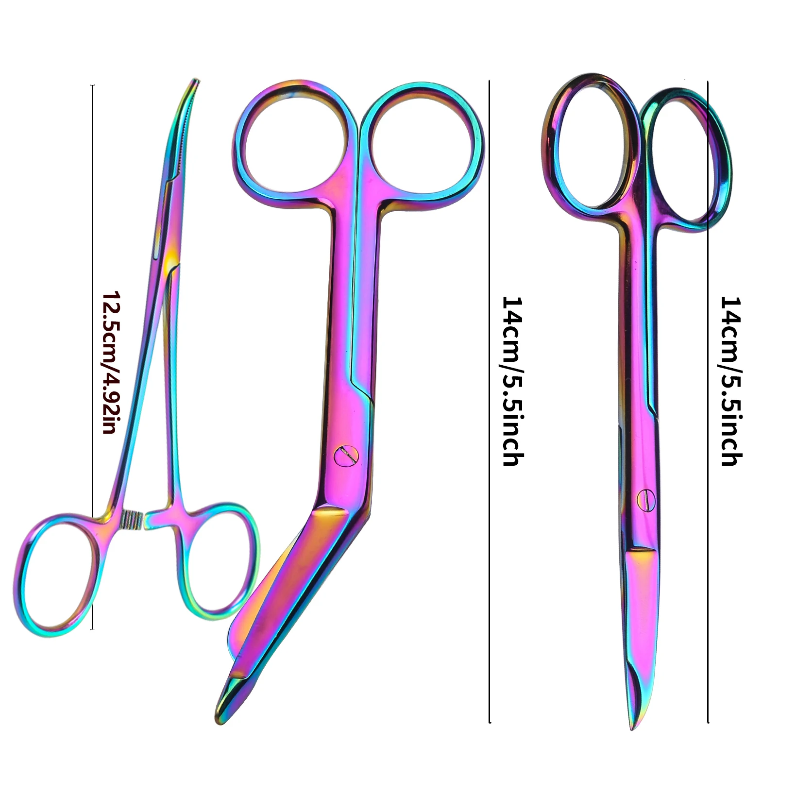 Rainbow Titanium-Coated Suture Removal Scissors, Professional Laboratory Sewing Scissors Ideal for Crafting Tools