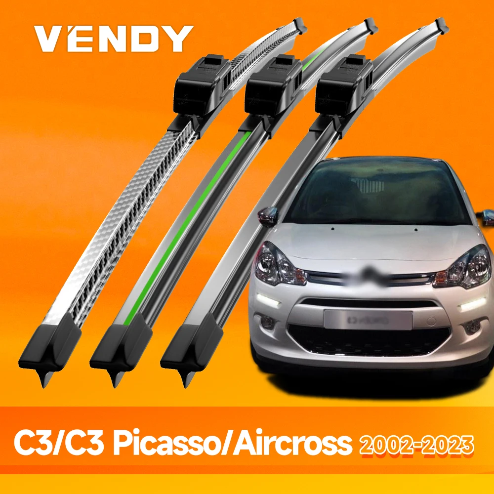 2x Scheibenwischerblätter für Citroen C3 Picasso Aircross 2002-2023 Frontscheibe Fensterzubehör 2008 2009 2011 2020