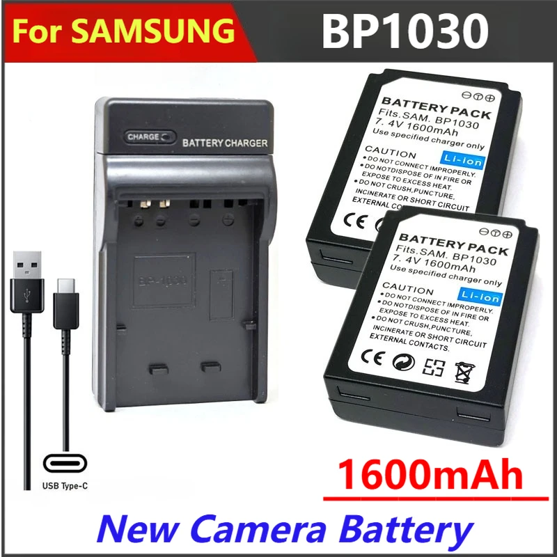 

1600mAh BP1030 BP1130 BP-1030 Battery Charger For SAMSUNG NX500 NX1000 NX1100 NX2000 NX200 NX210 NX300 NX300M L10 Camera Replace
