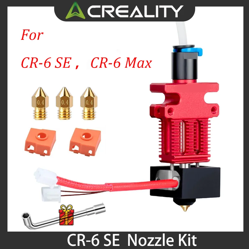 

Creality Official CR6 SE Hotend Extruder Kit, With Hot End Kit with PTFE Tube, Heat Block, 0.4mm Nozzle and Silicone Sock for CR
