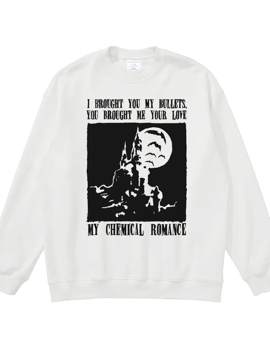 My Chemical Romance Rock Band Digital Direct Printing Vintage Loose round Neck Sweatshirt Comfortable Breathable Cotton Unisex