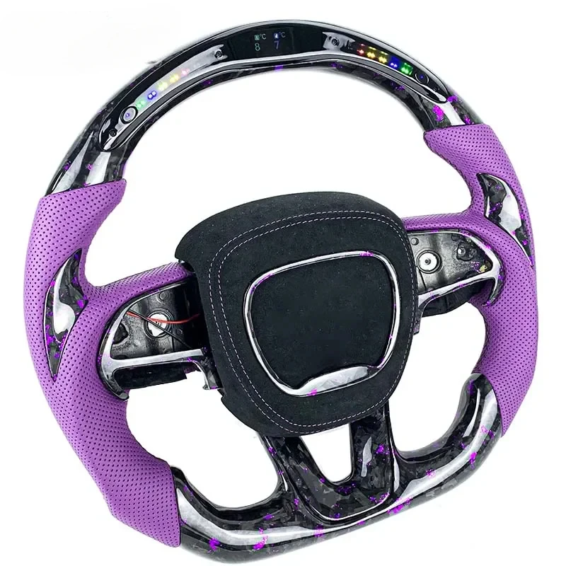 Steering Wheel For Dodge Charger Challenger SRT 2015-NOW Customized LED Display Carbon Fiber Car Accessories