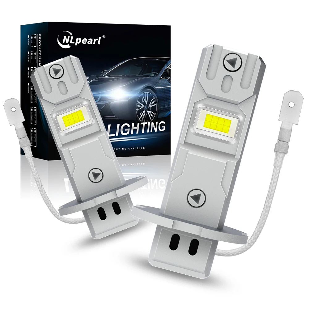 

NLpearl 18000LM H3 LED Headlight Bulb Canbus Fanless Car Led Lamp H1 H3 Mini 1:1 Plug Play 16 Pcs CSP Auto Diode Fog Lamps 6500K