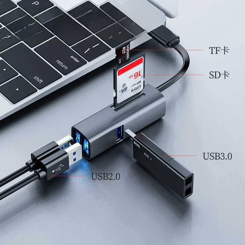 USB C док-станция для ноутбука USB 2,0 5/8 SD/TF HDMI многопортовый адаптер для ноутбука MacBook/Dell/HP/Lenovo 3/в 1 USB-разветвитель