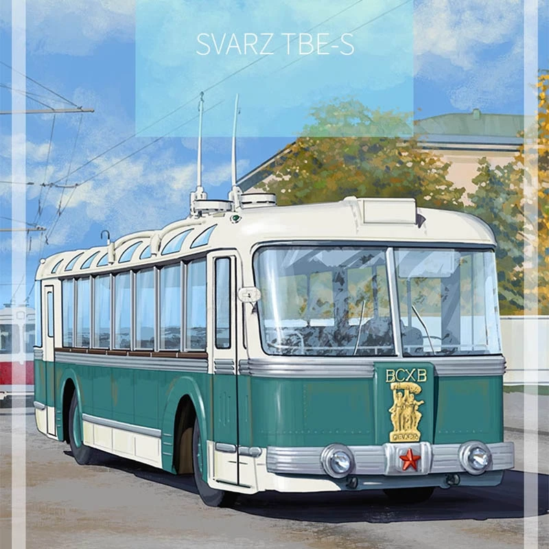 1/43 Soviet Trolleybus SVARZ-TBES Sightseeing Bus JAVN056 Russian Bus Model Toy Gift