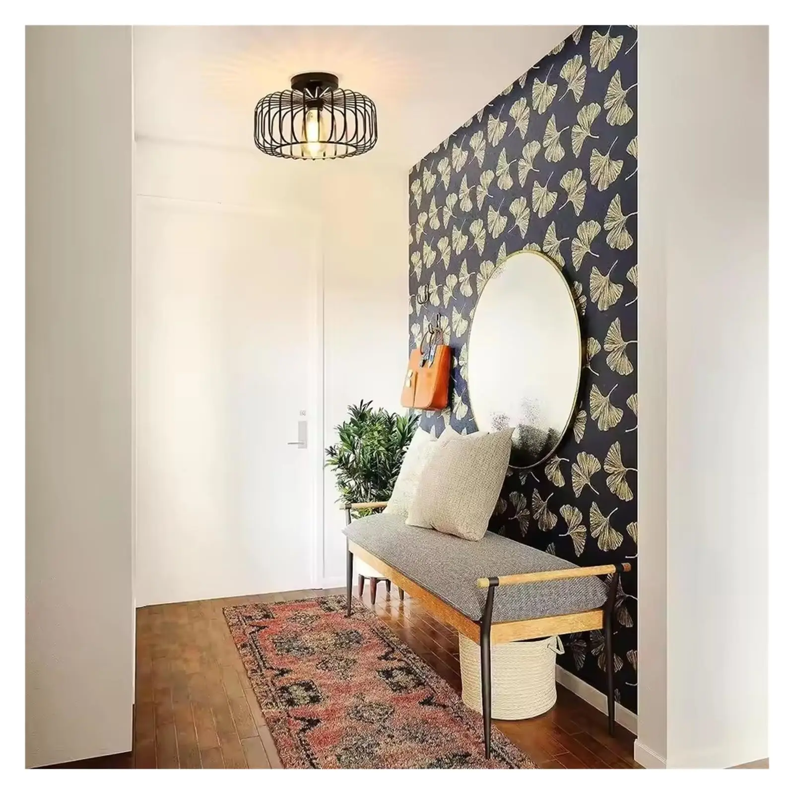 Industrial Ceiling light Fixture, Simple Birdcage LED Ceiling Lights E26 Base For Living room,Bedroom,Morden