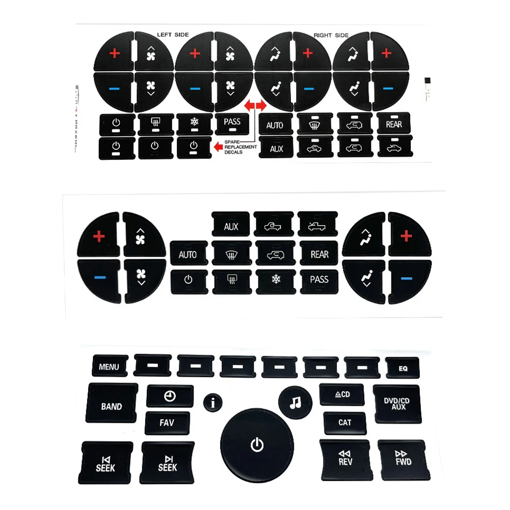 Car Button Repair Sticker AC Control CD Radio Audio Button Repair Sticker Trim Reliable Repair Solution Long lasting Performance