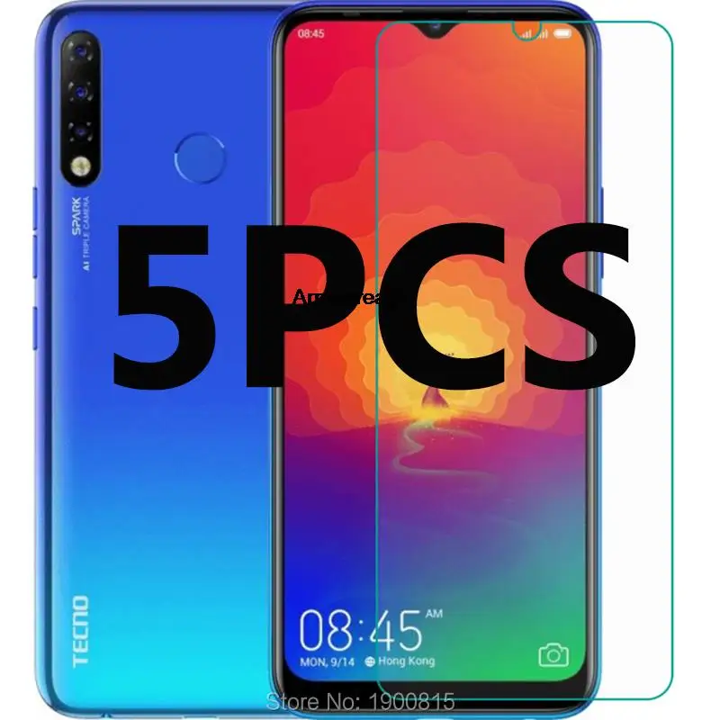 

5 шт./лот закаленное стекло для Tecno Spark 4 Saver передняя защитная пленка взрывозащищенная прозрачная защитная пленка для ЖК-экрана чехол для телефона