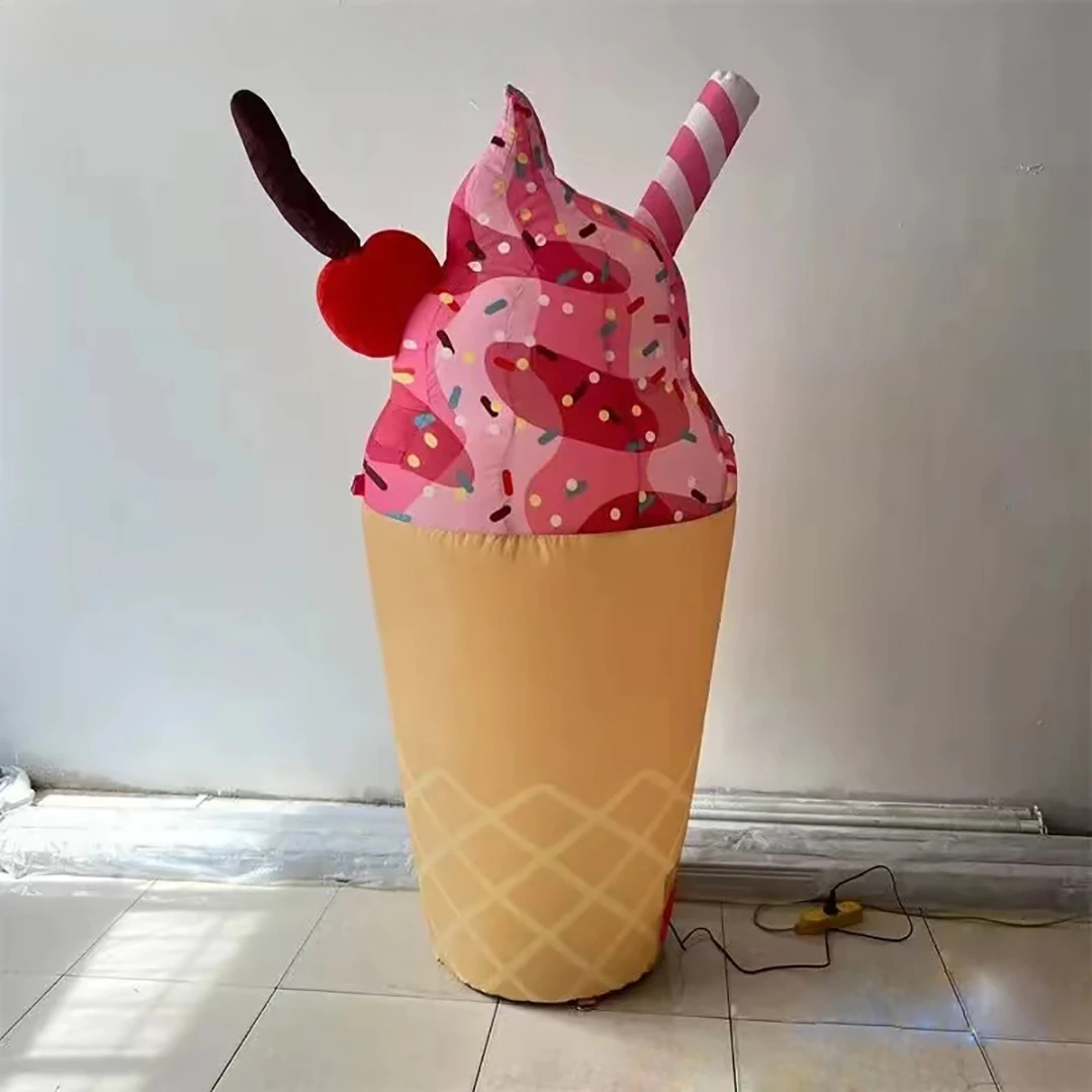 Giant Inflatable Ice Cream Cone Model Air Blow Sundae Balloon Summer Booth Decoration Event Stage Advertising Props