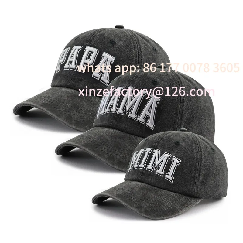 

Customizable3pcs Fun Embroidered Mom And Dad Mini Parent-child Hats Adjustable Matching Family Baseball Caps Durable/comfortable