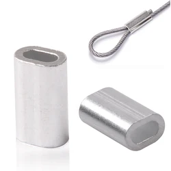 Hyaena 100pcs Aluminum Crimping Loop Sleeve Crimping sleeve Fishing Wire Rope Tube Crimp Ferrules for Fishing tackle