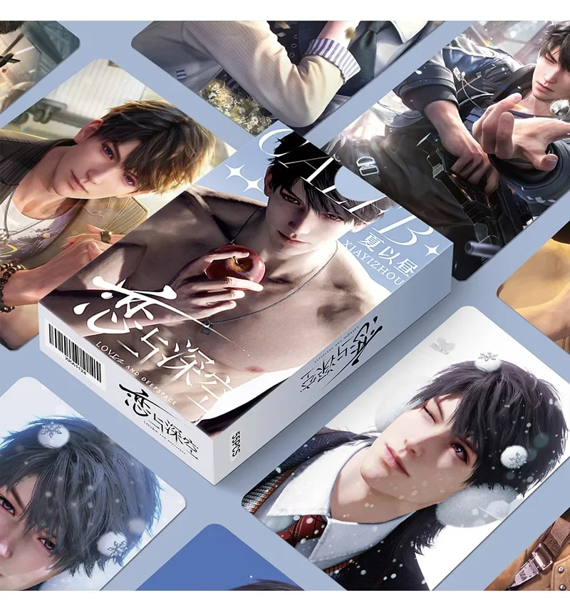 55Pcs/Set Kartu Lomo Game Love And Deepspace Laser Sylus Zayne Rafayel Xavier Caleb Karakter Game Kartu Foto Hadiah Natal