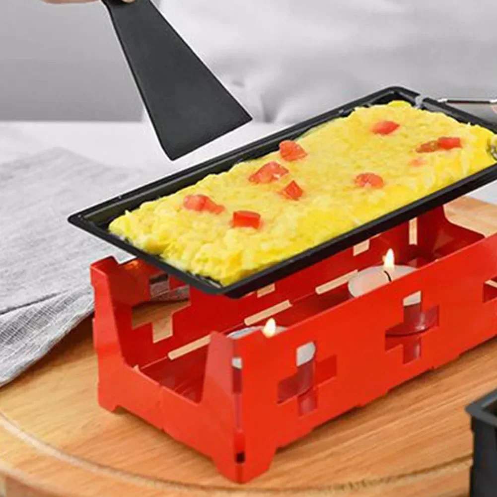 

Milk Cheese Portable Non-Stick Metal Cheese Raclette Oven Grill Plate Rotaster Baking Tray Stove Set Kitchen Baking Tool