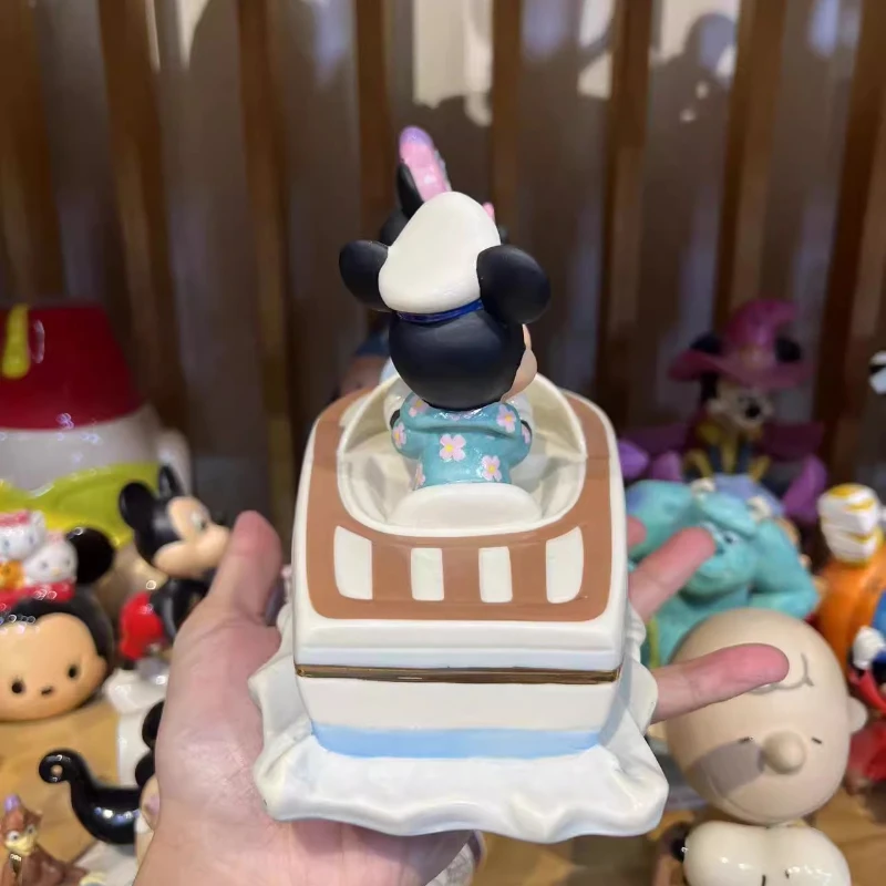 อะนิเมะ Mickey Minnie รูปคู่เล่น Yacht เซรามิคเดสก์ท็อปชุดเครื่องประดับการ์ตูนของเล่นตกแต่งบ้านของขวัญวันเกิด