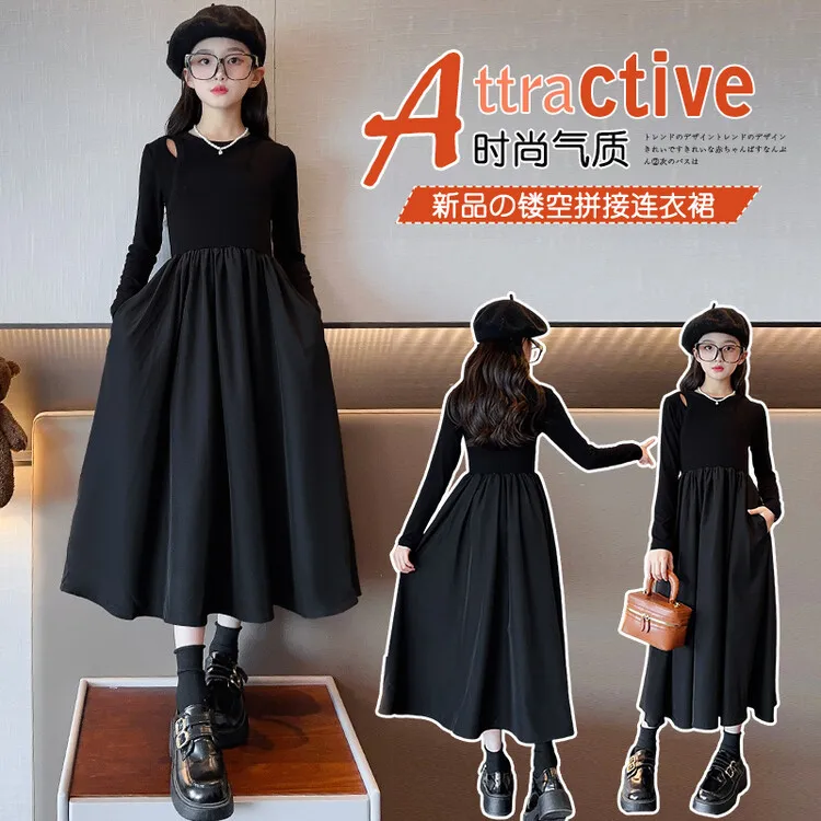 فستان الأميرة الجديد لخريف فرنسي عتيق لعام 2025 للفتيات المراهقات طويل متماسك بطبقات توتو للأطفال 4 8 10 12 14 سنة كوريا #1