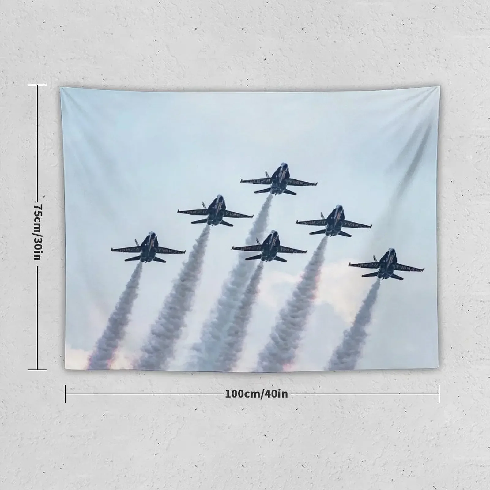 Blue Angels in Formation Tapestry Room Decor Aesthetic Wall Hanging Wall Tapestry