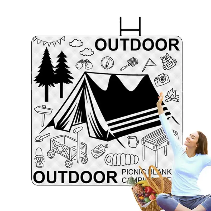 

Foldable Camping Aluminum Mat Picnic Blanket With Handle Light Compact Beach Blanket With Carry Strap For Hiking Trip Music Live