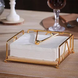 Flat Napkin Holder Metal Kitchen Napkin Holder With Weighted Tension Arm Rustic Tissue Paper Dispenser For Countertop Table