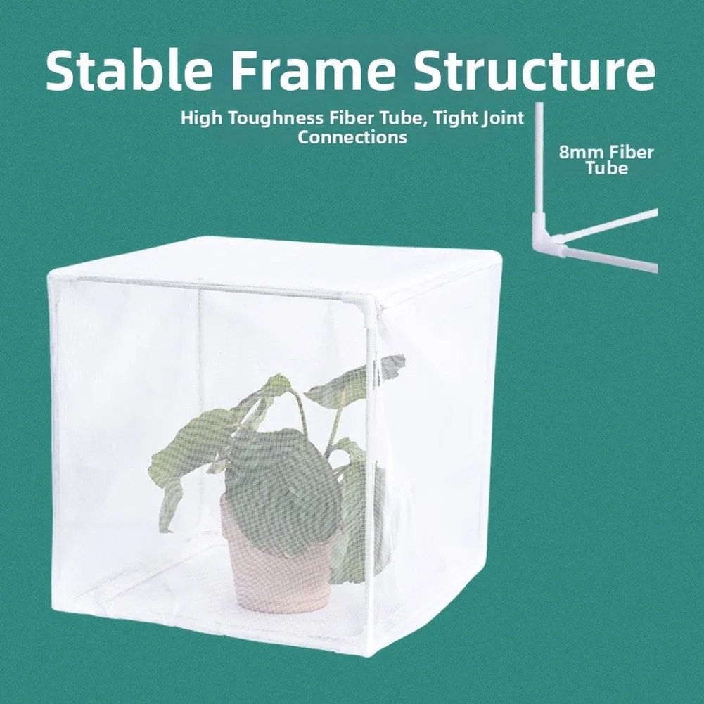Plant Protection Cage with Netting for Outdoor Plants 40x40x40cm Square Garden Cloche for Roses Lilies Shrubs Vegetables