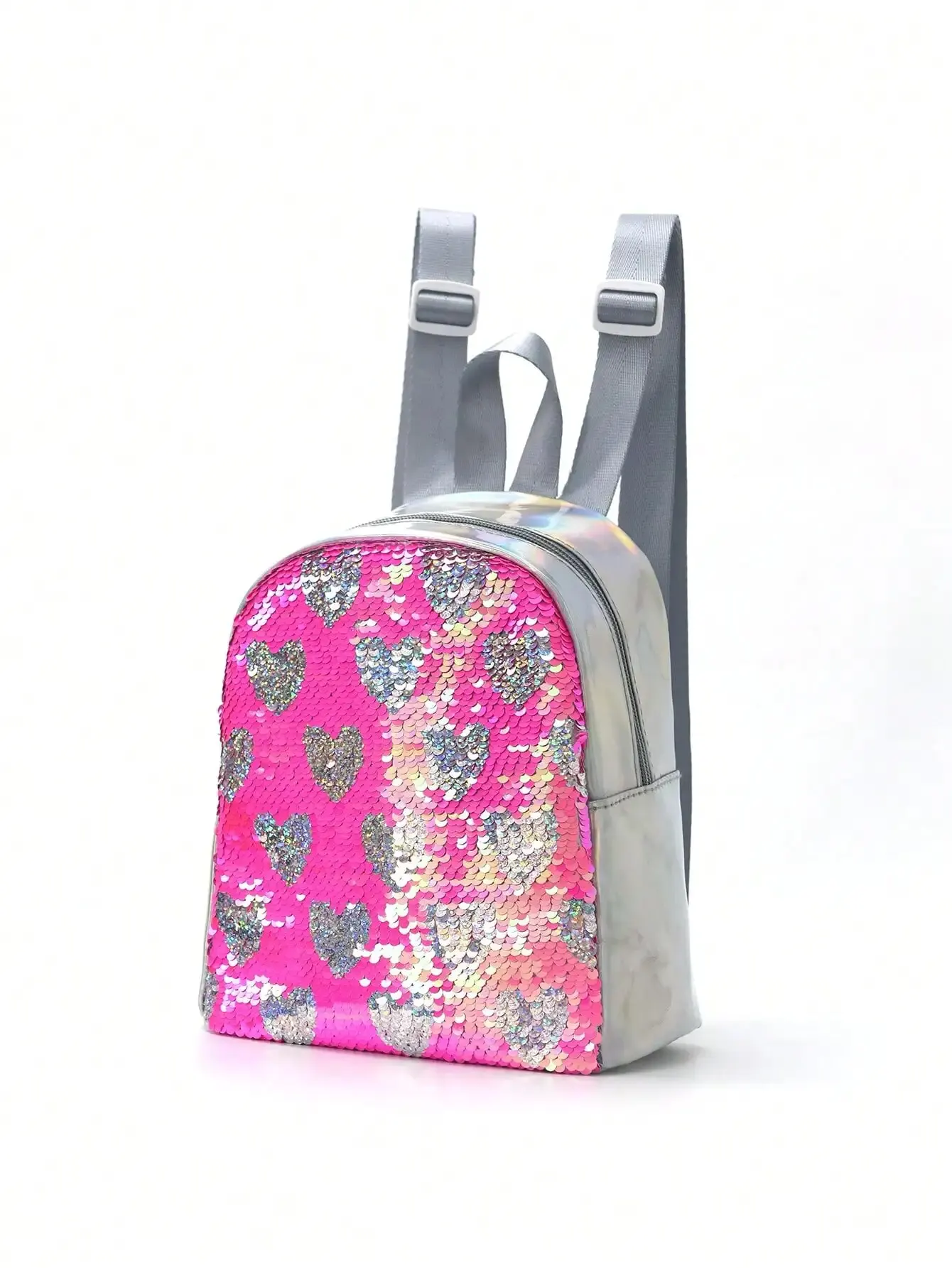 1 Piece Kids Girls Fashion Cute Love Sequins Multicolor Y2k Style Kids Backpack Kids Crossbody Bag Kids Satchel Bag