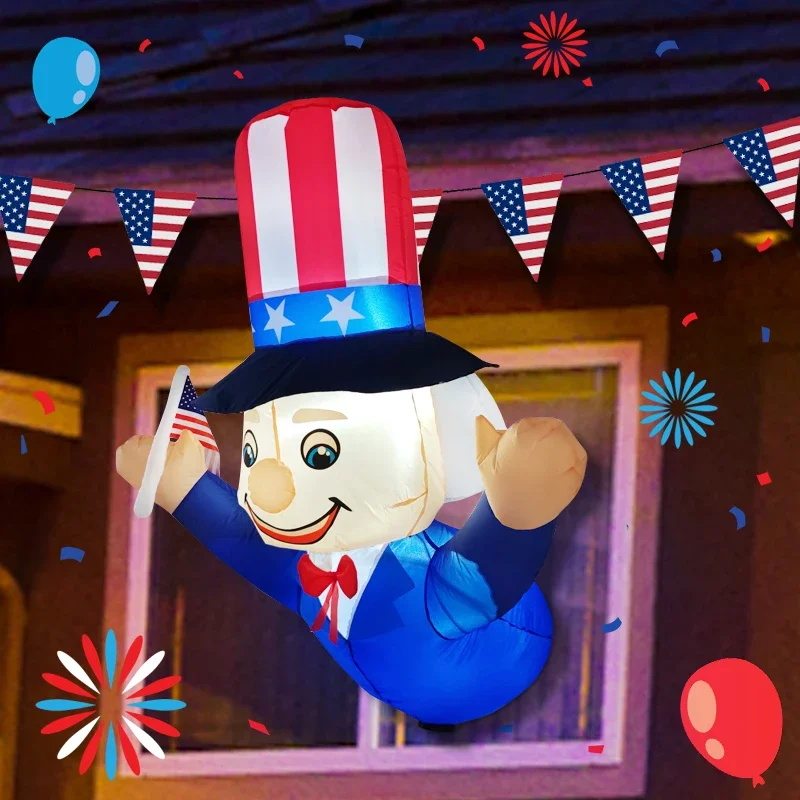 

Patriotic Independence Day Inflatable Toy 4th Of July American Festival Outdoor Led Light Inflatable Uncle Sam Model Decoration