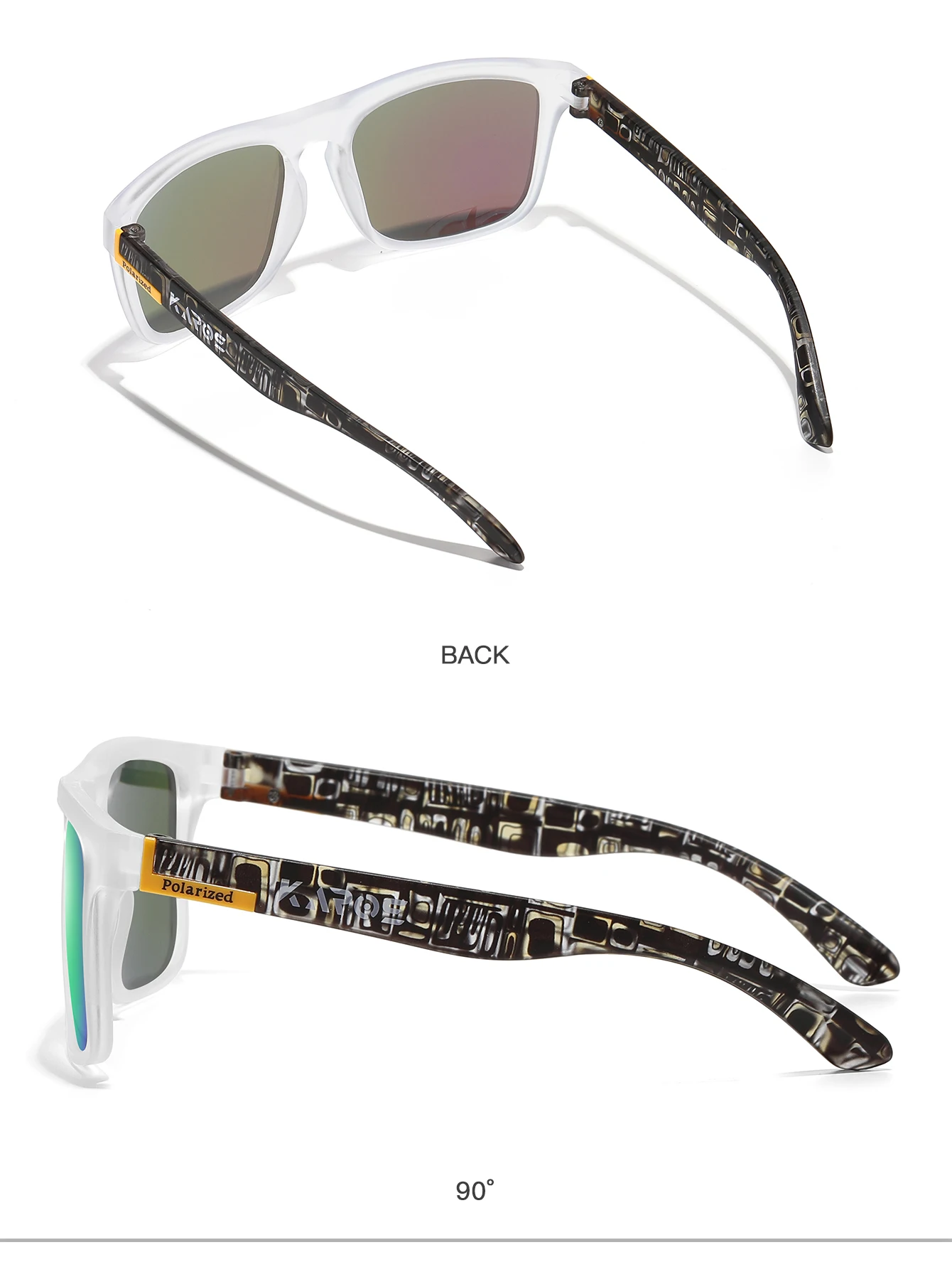 KAROS Männer/Frauen Polarisierte Sonnenbrille Quadratischen Spiegel Marke Design Luxus UV400 Sonnenschirm Unisex Angeln Fahren Radfahren Wandern – Detail 32