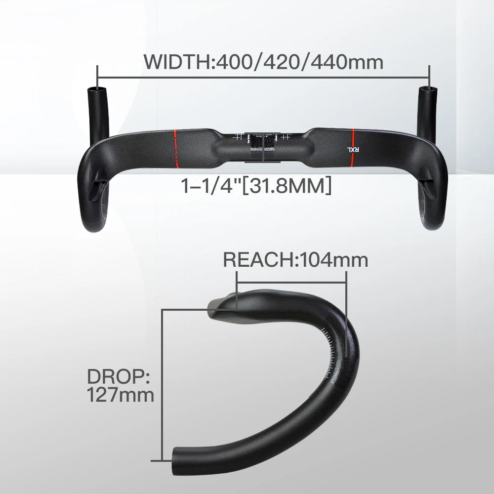 RXL SL Carbon-Lenker für Rennräder, Gebogener Lenker 31,8 mm, Aero-Dropbar, Rennradlenker mit Innenkabelführung 400/420/440 – Detail 5
