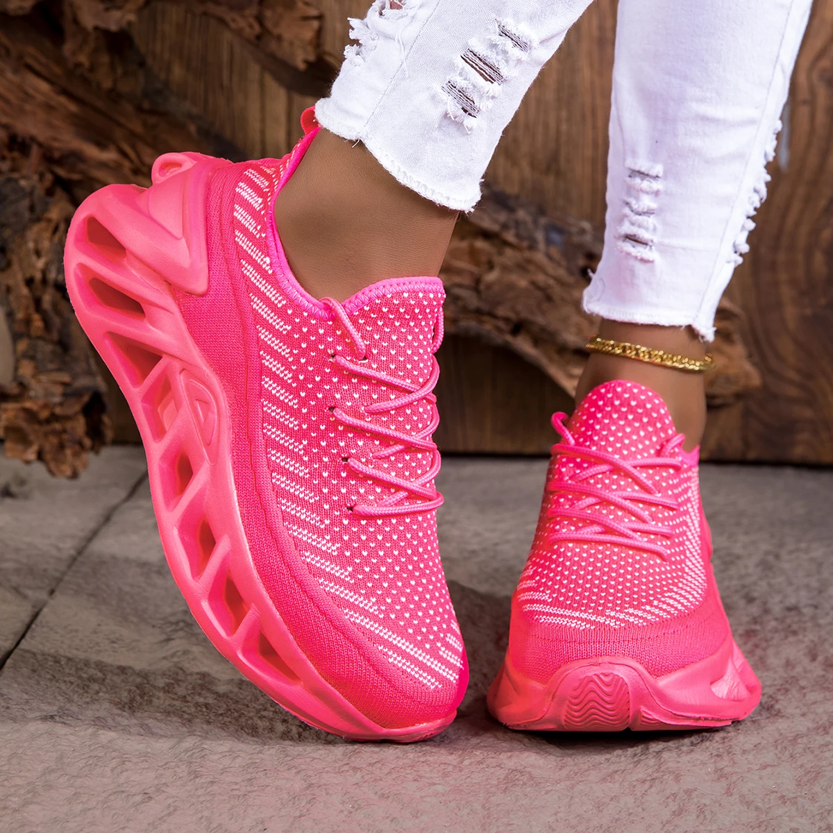 Thick-soled, shock-absorbing trendy dad sneakers for women, everyday running shoes - view 2