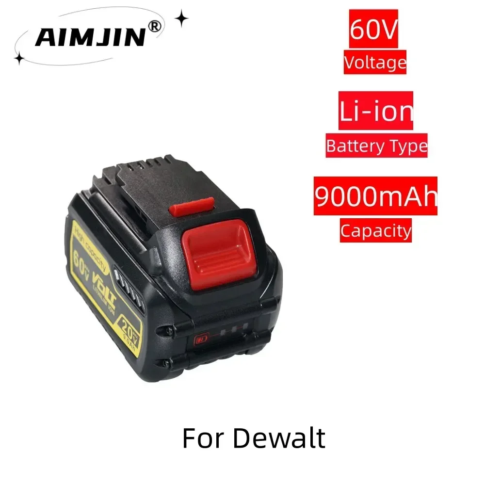 

9000mAh 20V 60V MAX Li-ion Replacement Rechargeable Battery for Dewalt DCB606 DCB609 DCB612 DCB204 DCB206 DCB209 DCB205