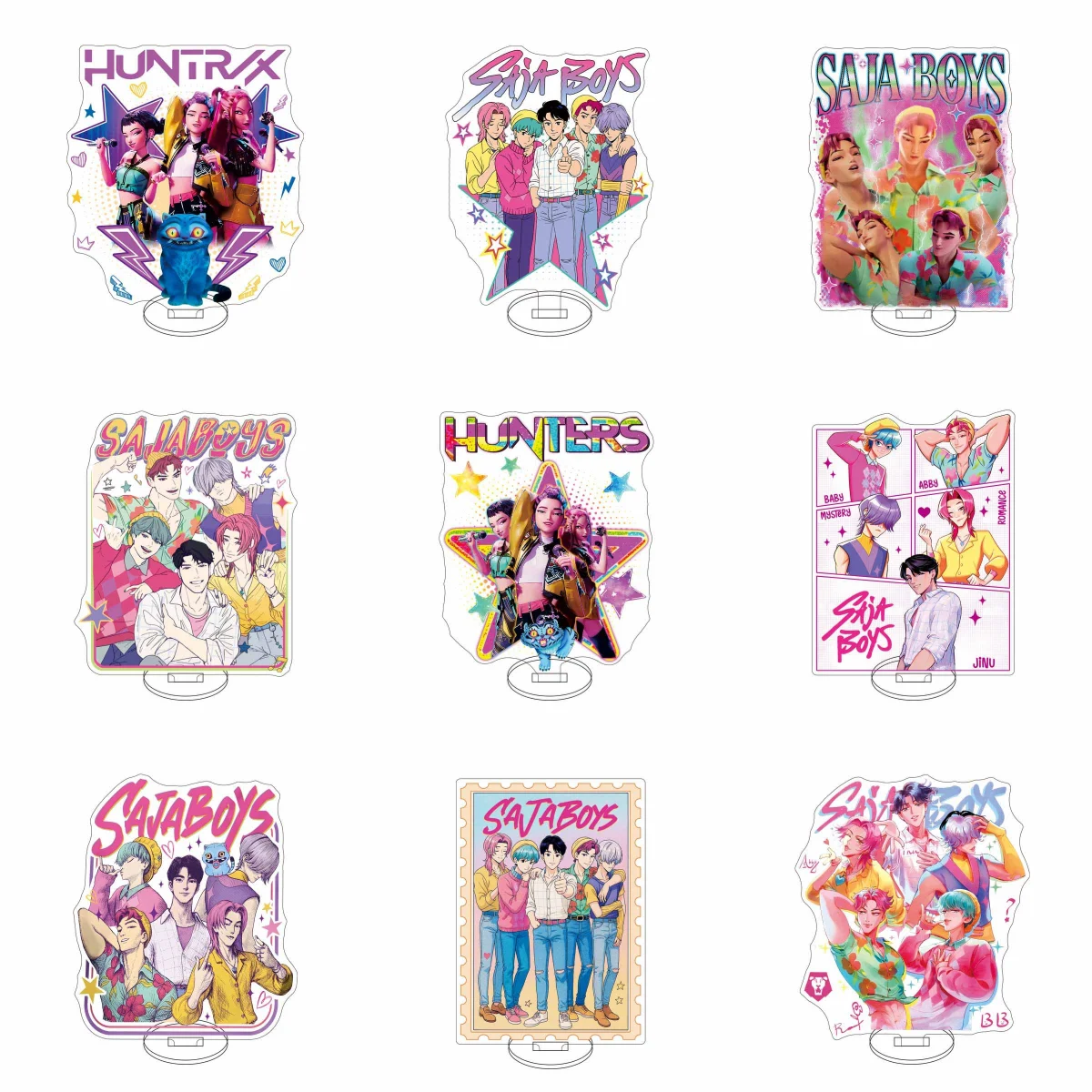 

Anime KPop Demon Hunters Saja Boys Superstar Zoe Rumi Mira Standing Sign Acrylic Big Stand Desktop Ornaments Fan Gifts