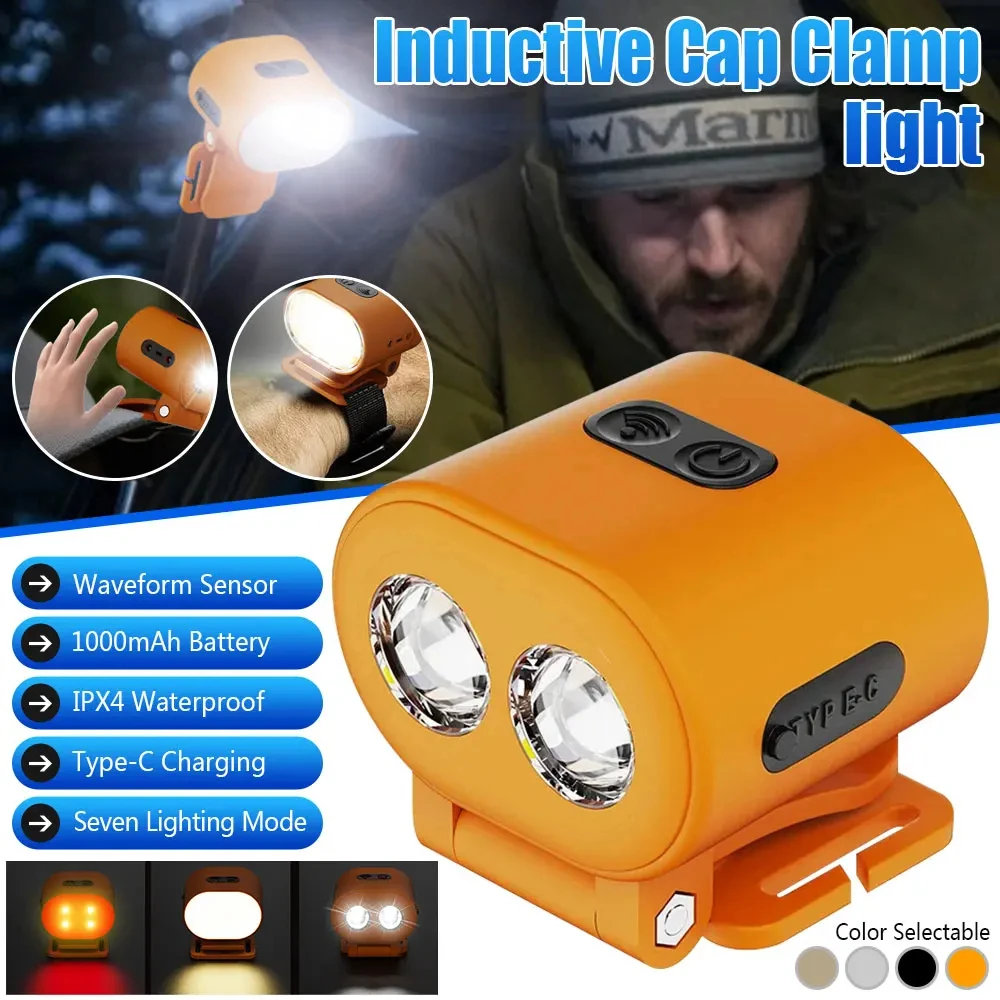 Mini Head Flashlight Hat Clip Light Wrist Lamp Headlight Headlamp LED Lamp Camping Fishing Waterproof Work Light Rechargeable