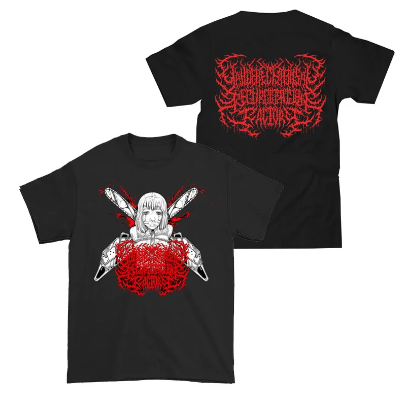 Camiseta de Lujo Yandere Chainsaw Factory Saw Sauce Black Gold Dark Rock Animation Anime para Hombre y Mujer