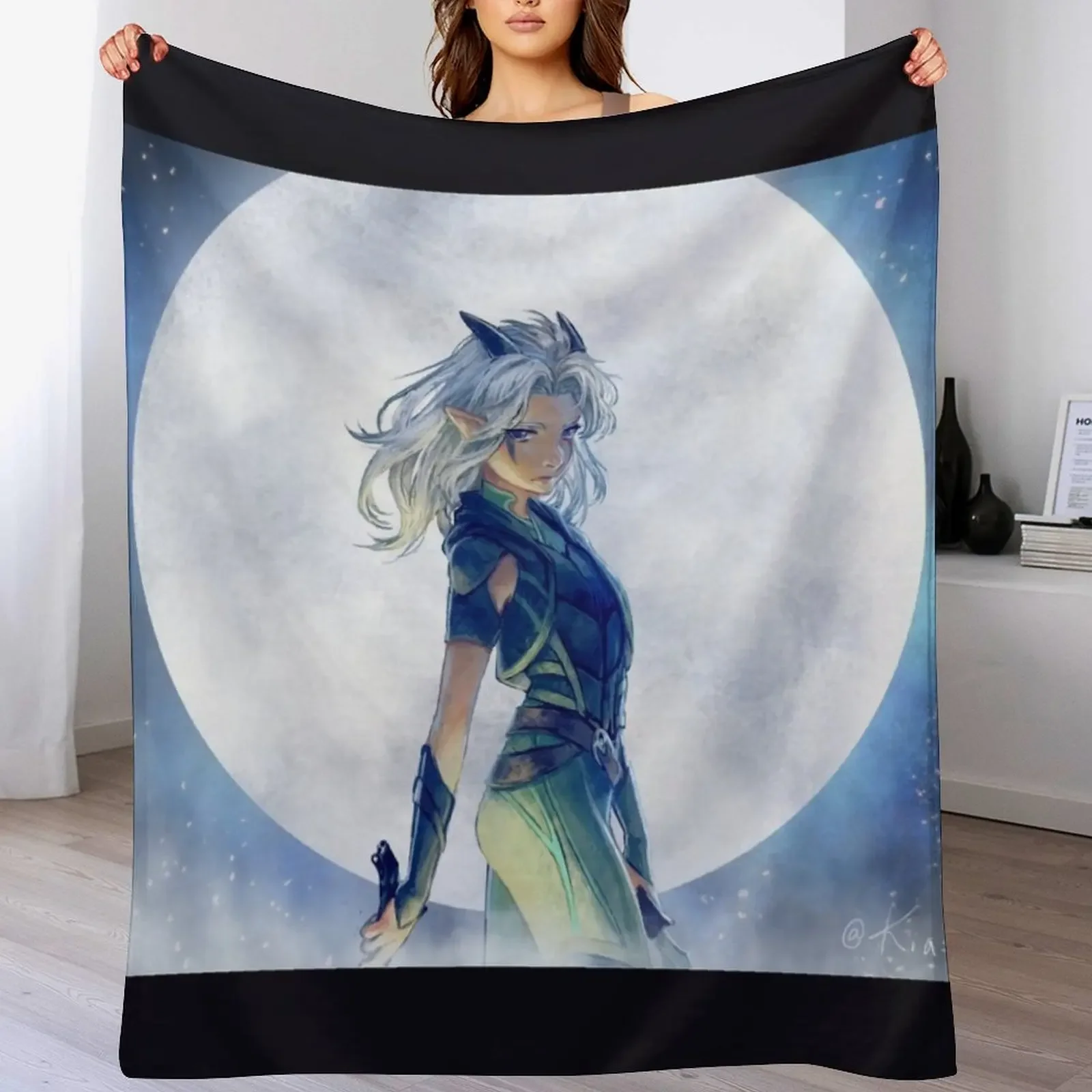 

Rayla and Moon Throw Blanket Air Conditioner Soft Blanket for Office Home