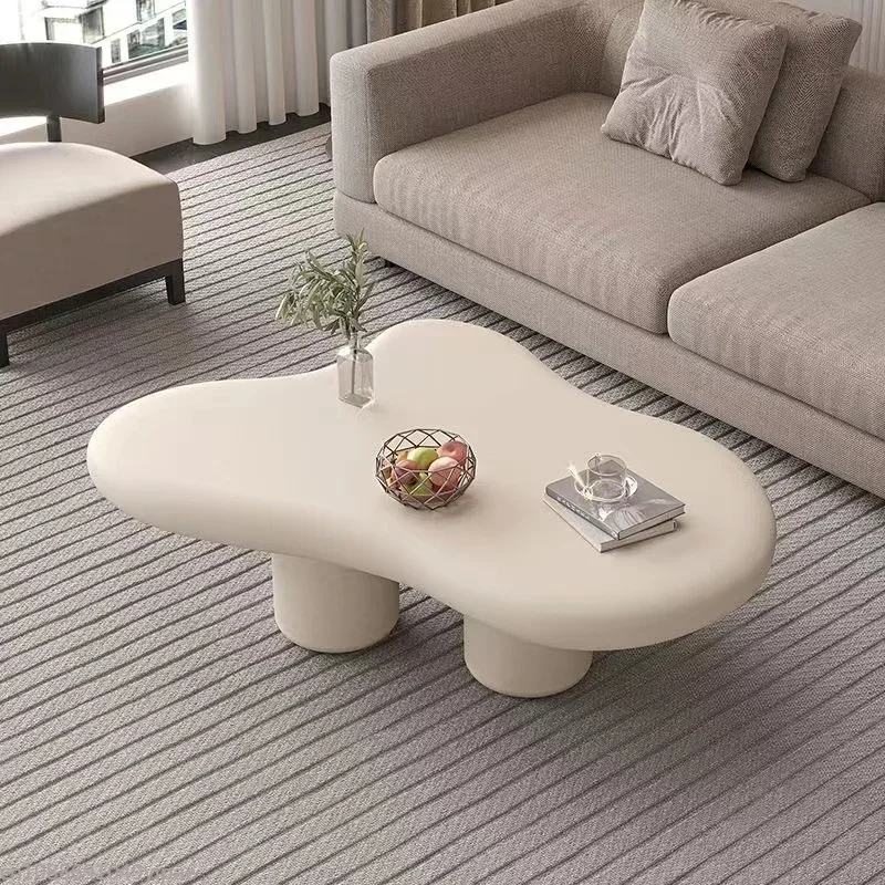 Mesa de té de nube de viento de crema, estilo nórdico Simple, forma especial, sala de estar moderna, mesa de té creativa, muebles