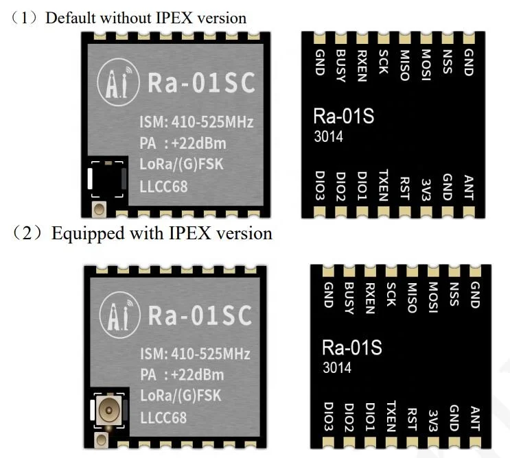 Original Ra-01SC LoRa Spread Spectrum Wireless Module LLCC68 Core Chip 433MHz for Southeast Asia Middle East Area