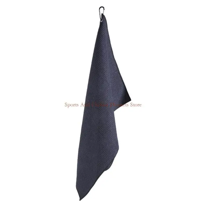 Golf Towel Microfibers Fabric Golf Towel Cleaning Wipe Cloth with Carabiner Hook K1YF