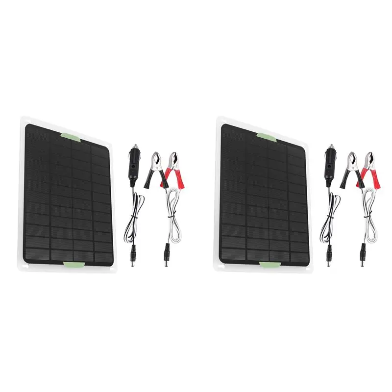 2X 20W Solar Panel 12V/5V USB2.0 Solar Car Outdoor Portable Monocrystalline Silicon Flexible Solar Panel