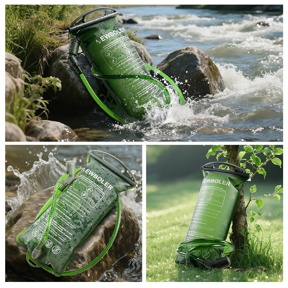 NEWBOLER Sport-Wasserblase, Trinkrucksack, Aufbewahrungstasche, BPA-frei, tragbar, lebensmittelecht, zum Trinken im Freien, Camping, Wasserbeutel – Detail 14