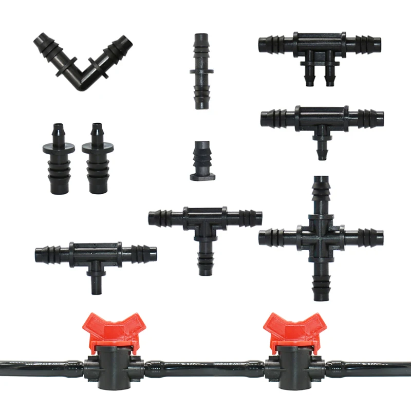 8/11 3/8 cala do 4/7mm rura Pvc rozdzielacz złącza Tee kolankowy reduktor wtyk końcowy sprzęgający wąż ogrodowy nawadniania kropelkowego armatury