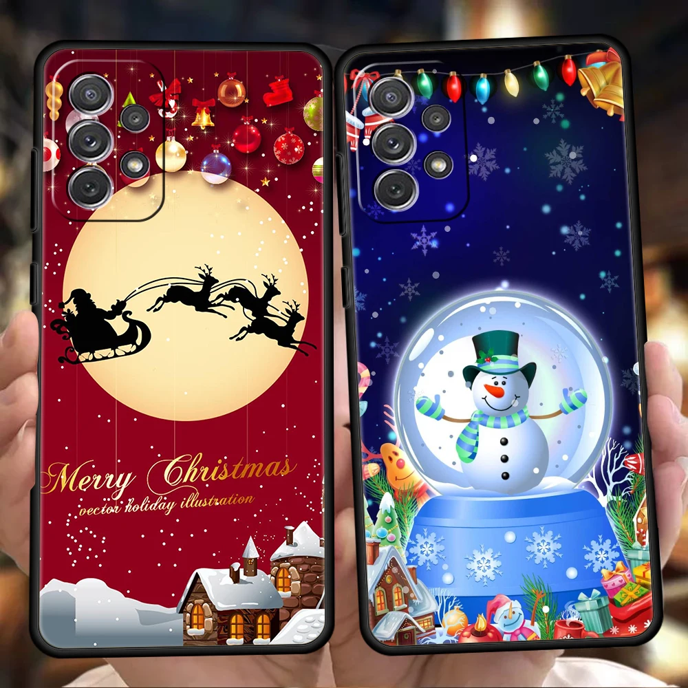 

Winter Merry Christmas Silicone Case For Samsung Galaxy A32 A52 A13 A22 A72 A51 A71 A41 A11 A31 A21S 5G Luxury Phone Cover Shell
