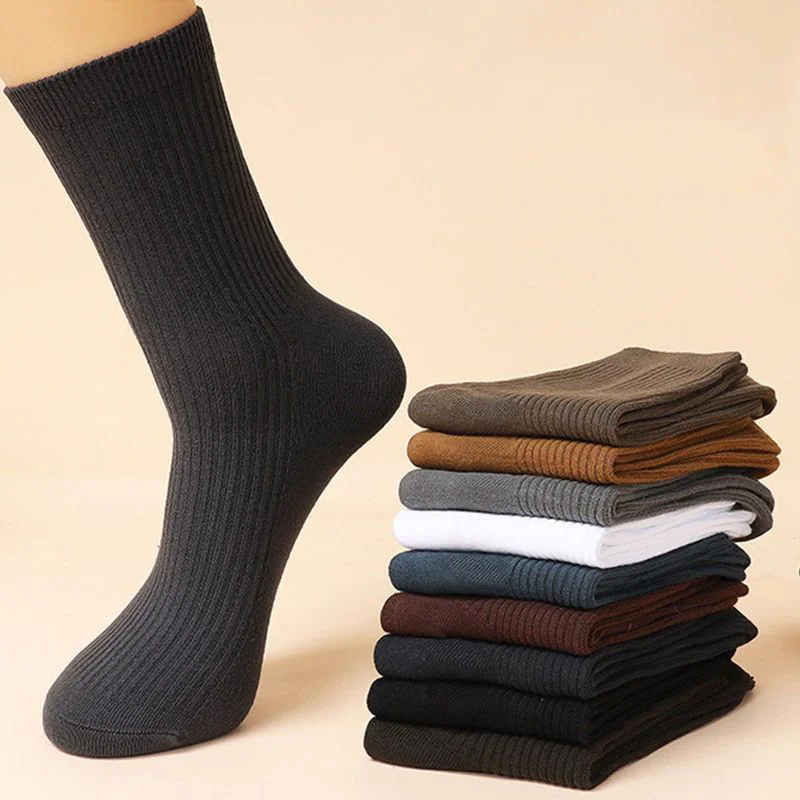 95% Combed Cotton Socks Men Business Dress Long Socks Soft Breathable Spring Summer Colorful Sock For Man 10Pairs/Lot