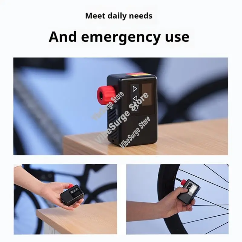 

ABWY-MINI Fast Rechargeable 120 PSI Portable Pocket Bike Electric Air Pump Compressor Tire Inflator For Bicycle Digital