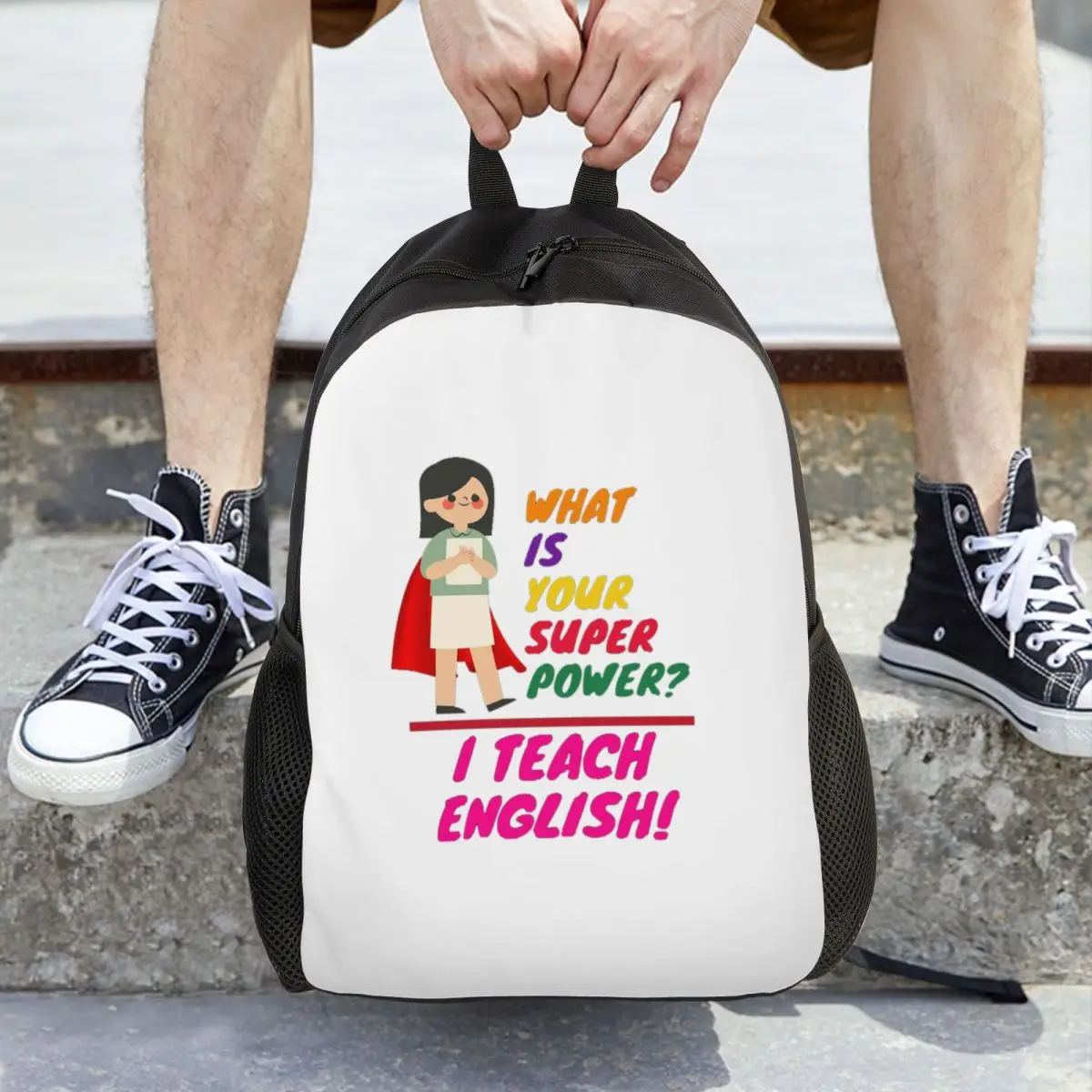 

Рюкзак для учителей английского языка, вместительный, для детей, школьный рюкзак, сумка через плечо для мужчин и женщин