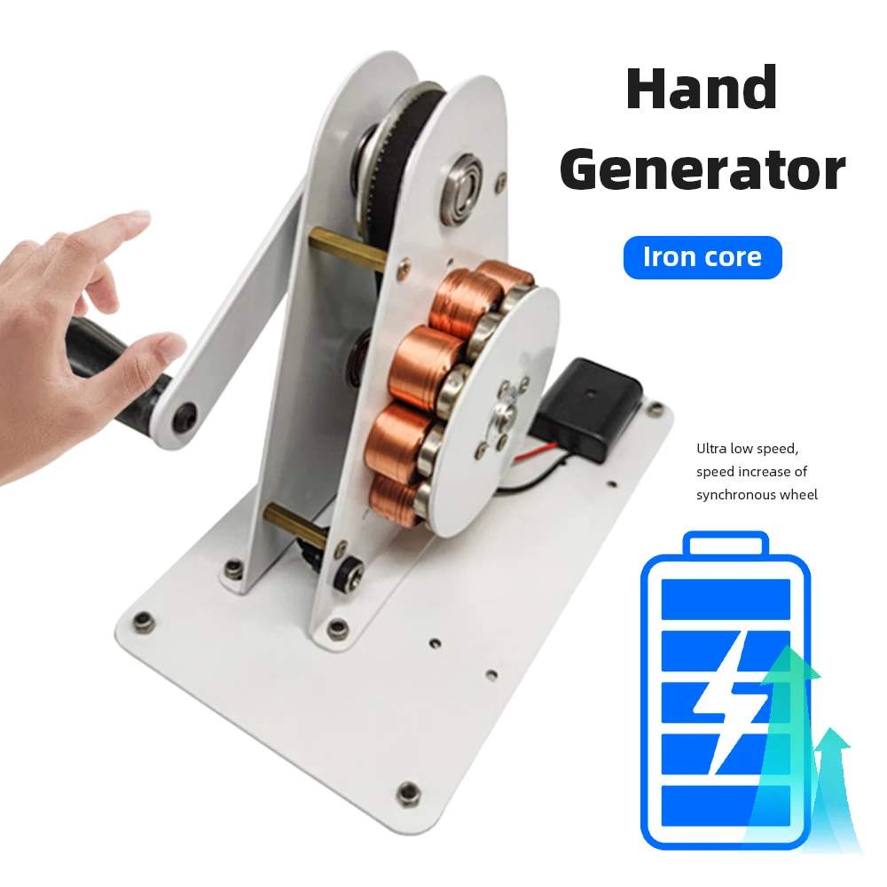 Hand Crank Generator Emergency USB Charging 12V Permanent Magnet Small Power Generator Physics Electromagnetism Teaching Tools