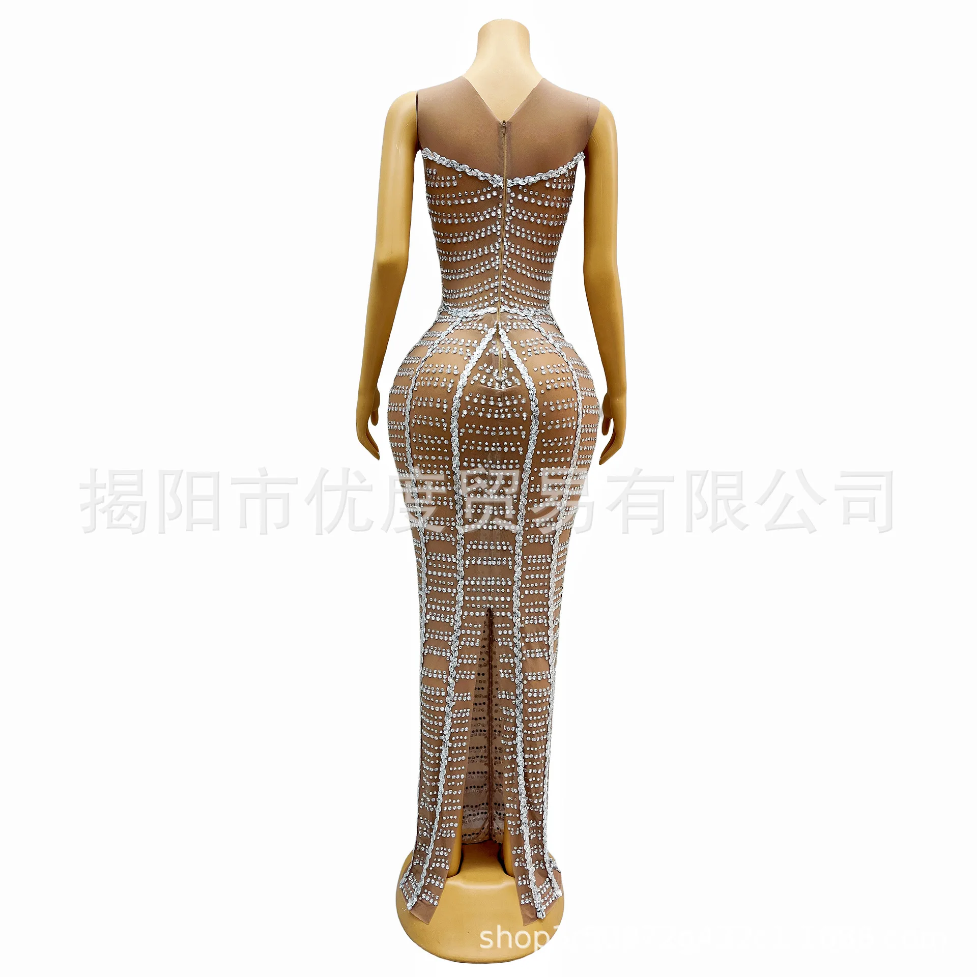 Elegante temperamento renda brilhante strass lantejoulas vestido recepção tapete vermelho noite palco desempenho vestido longo pérola robe festa