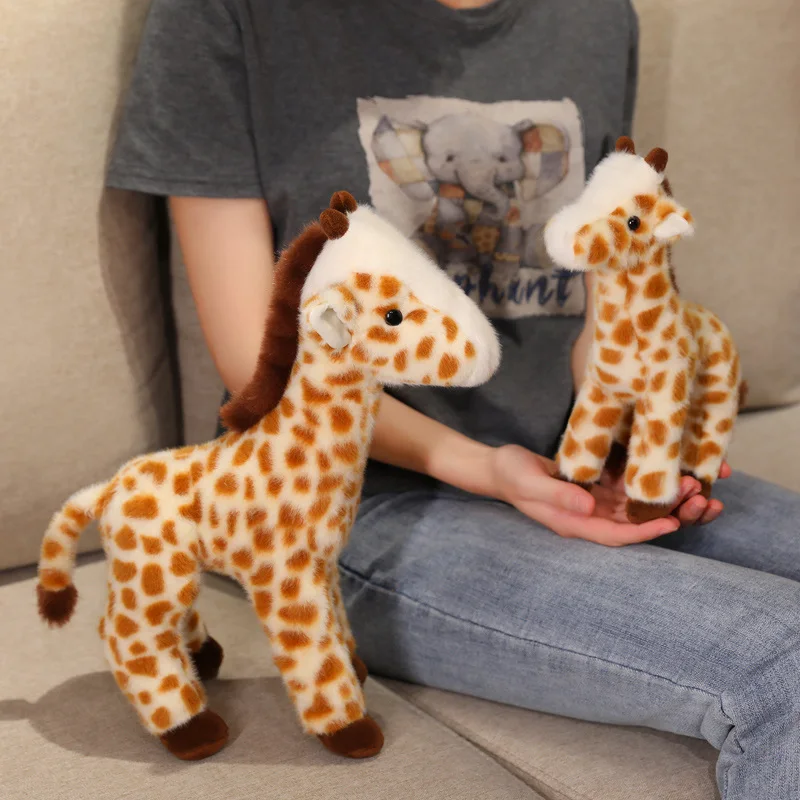 25/35 cm Simulation Giraffe Plüsch Lebensechte Gefüllte Puppe Hause Ornament Zoo Souvenir Geburtstag Geschenke – Detail 13