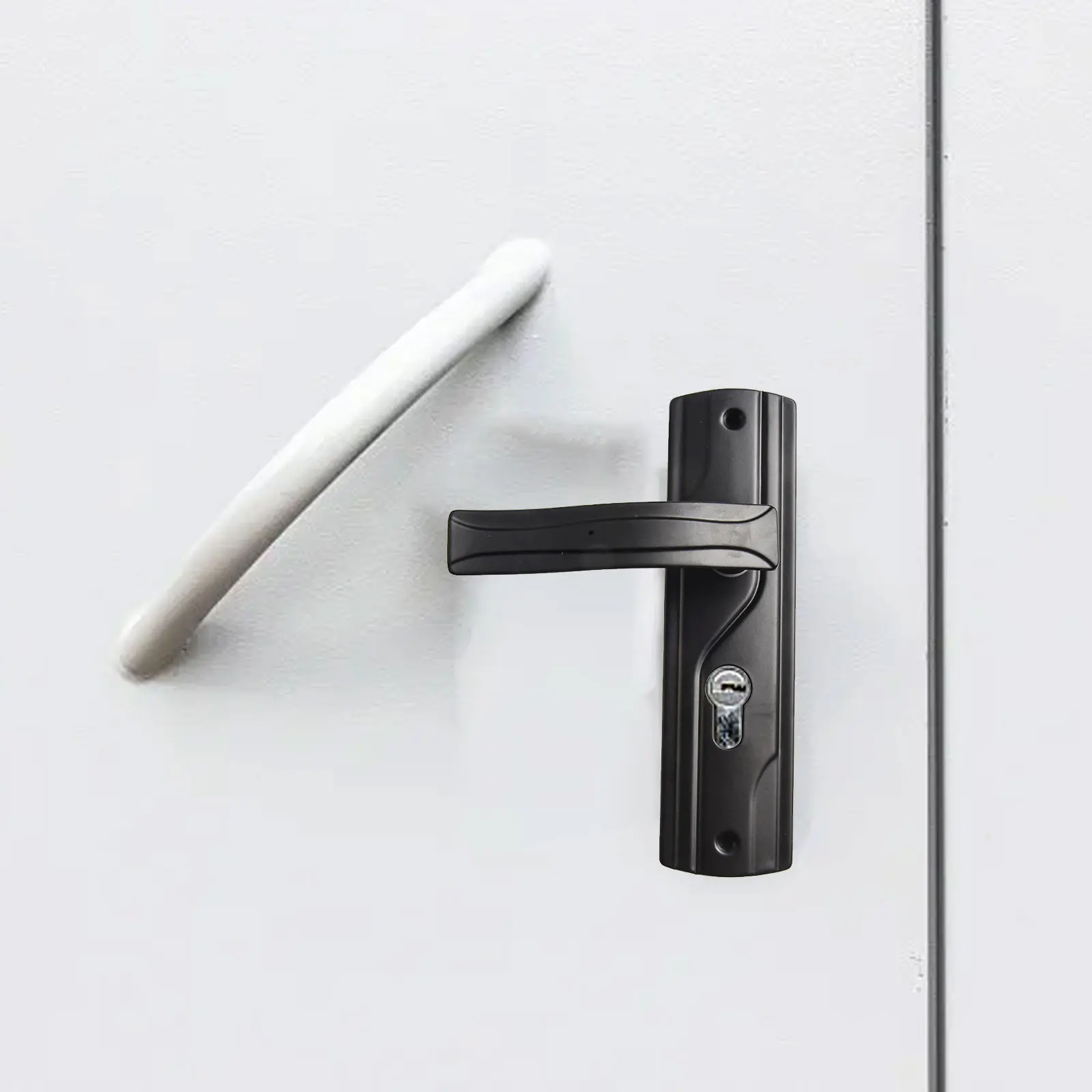 Desain Kenop Besar untuk Kamar Tidur Kamar Tidur Set Kunci Kenop Pintu Hitam Mekanisme Bantalan Senyap Kinerja Tahan Lama