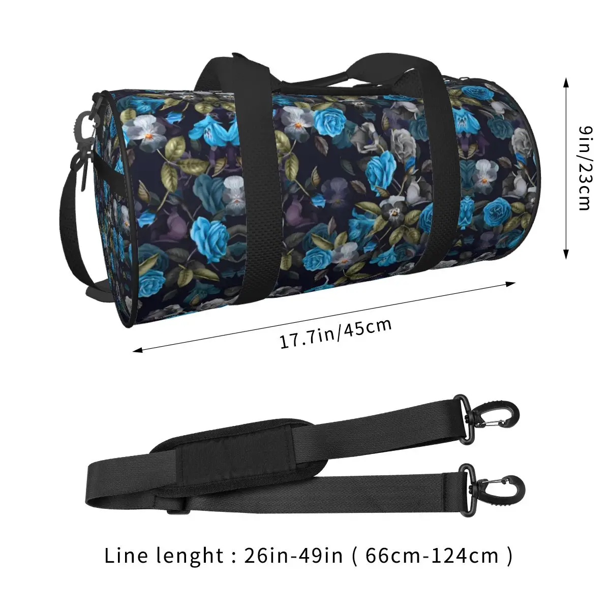 Blue Fairy Retro Rose Printing Sports Bags Fashion Training Gym Bag Gym Accessories Novelty Handbags Men Outdoor Fitness Bag