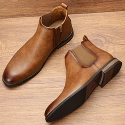 Size 7~13 Men Chelsea Boots  Ankle Boots soft leather Men Boots